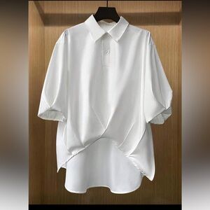 SHEIN High/Low Short Sleeve Blouse